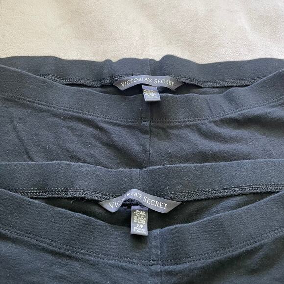 Victoria’s Secret Set of 2 Black Leggings Pant Size S Pull-On Elastic Waist - Picture 4 of 10
